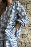 Nonni Gingham Nero Blouse Denim